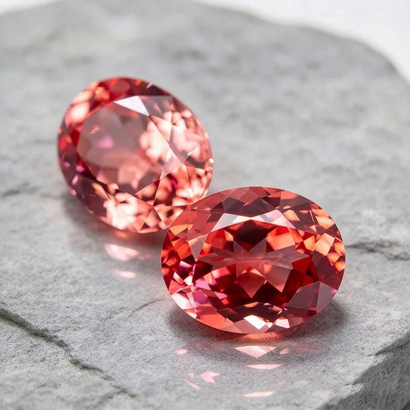 Oval Cut Lab Grown Padparadscha Sapphire Sunset Orange with AGL Certificate for Jewelry Making 3
