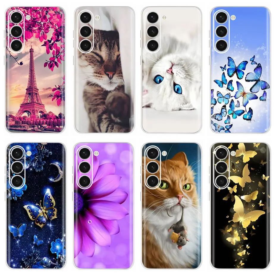 

For Samsung Galaxy S23 Ultra Case Samsung S23 Plus Soft Silicone Cute Cat Butterfly Phone Case For Samsung Galaxy S23 S23+ Shell