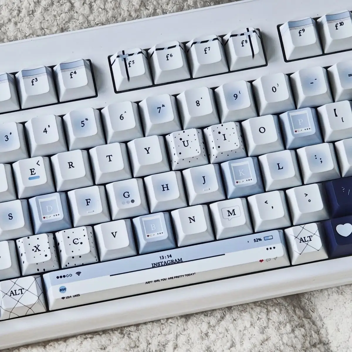 Man winter song Mu summer song keycap black blue black powder original eoa personality simple ins wind five sides hot sublimatio
