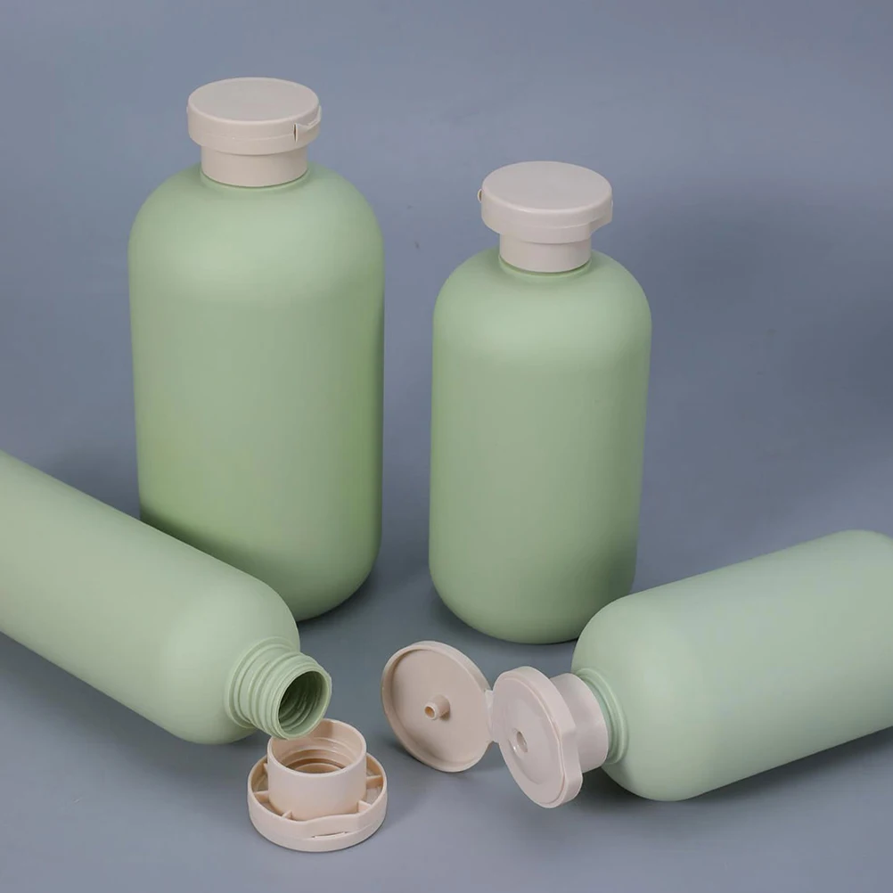 

4pcs Avocado Shower Gel Bottle 500Ml Travel Shampoo Dispenser Refillable Portable Liquid Soap Dispenser For Body Wash Lotion