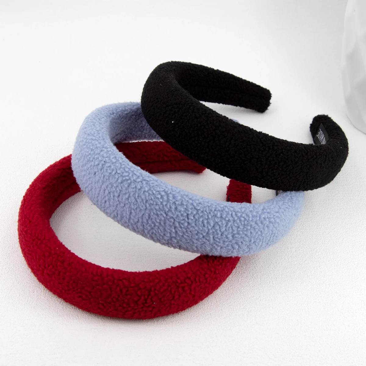 3.5cm Wider Padded Headband for Women Vintage Solid Thick Hair Hoop Woollen Hairband Sponge Hair Band Girls Hair Accessories