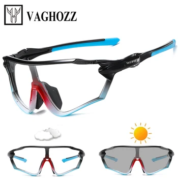 VAGHOZZ Brand New UV400 i fotochromowe okulary rowerowe okulary przeciwsłoneczne na zewnątrz mężczyźni kobiety okulary sportowe rower MTB gogle rowerowe