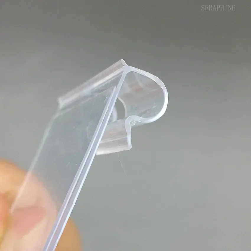 Plastic PVC Price Card Sign Label Display Hook Hang Display Holders Supermarket Storage Shelf