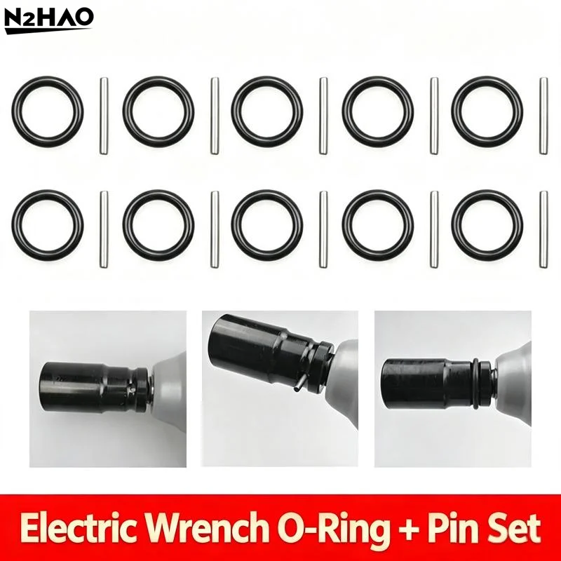 10PCS Replacements Pin/O Rings Set Including Wrenches & Pressure Washers Electric Tool Accessory For 1/2inch Impact Socket Tool