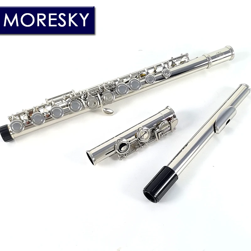 MORESKY Flute16 Close Holes C Key Nickel Plated Concert with E key
