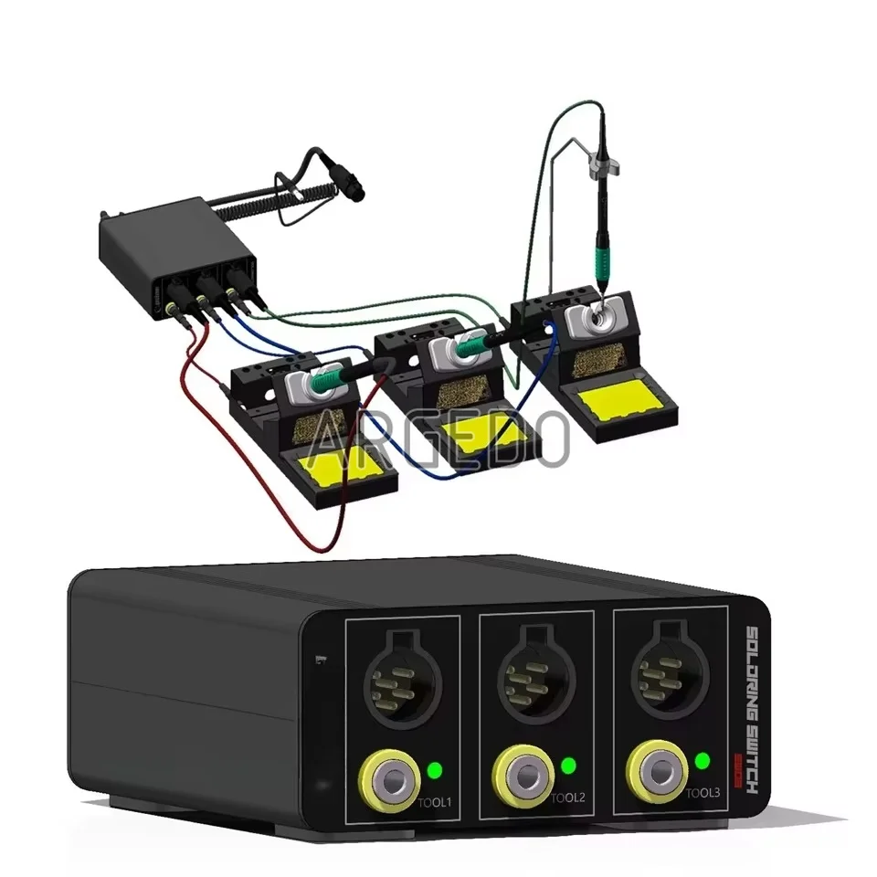 GEEBOON SW03 Soldering Station 3-Channel Switcher Multi-Channel Expansion 3 Working Station for TA305 TC22 JBC