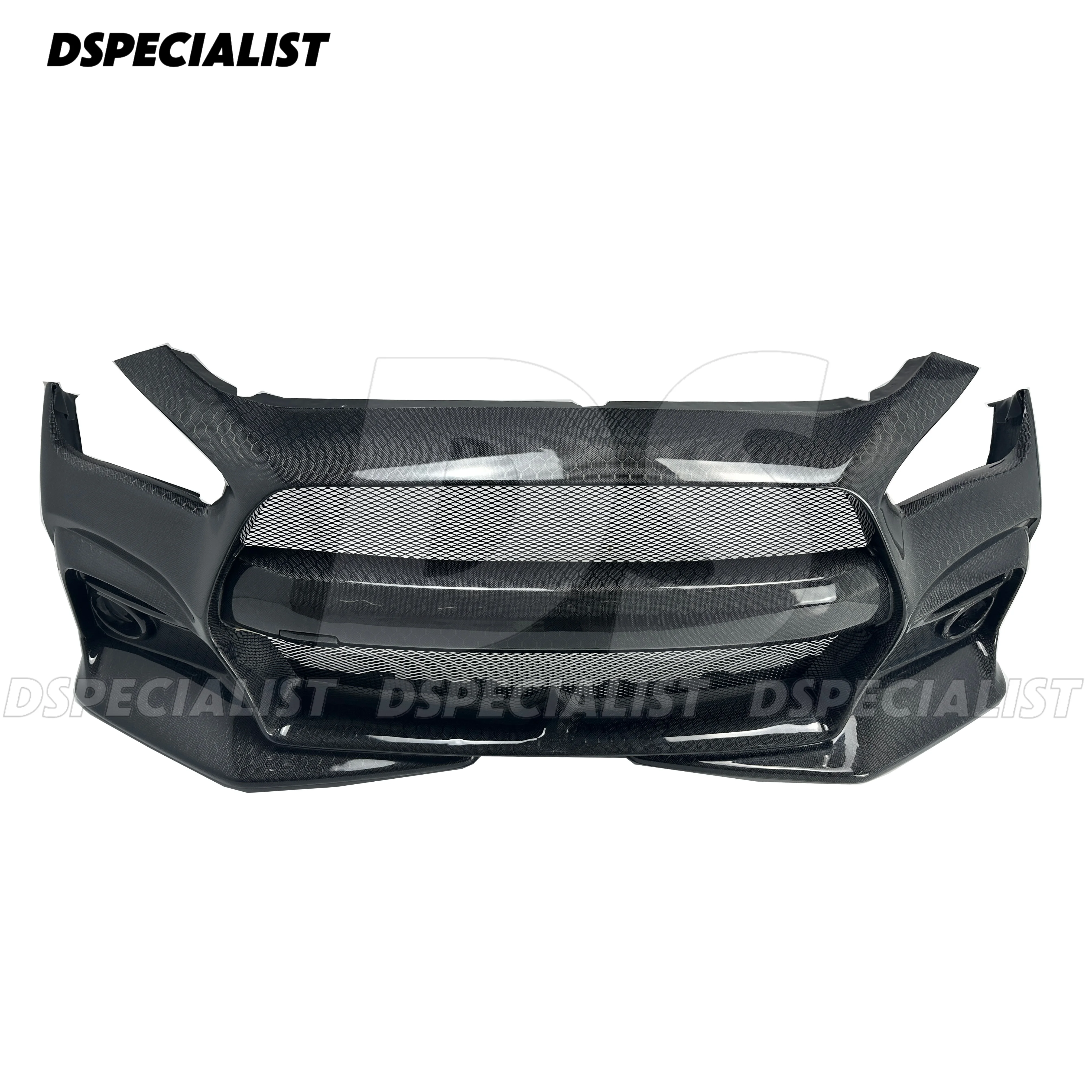 

Blitz Style Honey Comb Full Carbon Fiber Front Bumper for Infiniti Q50 Q50S Q50L