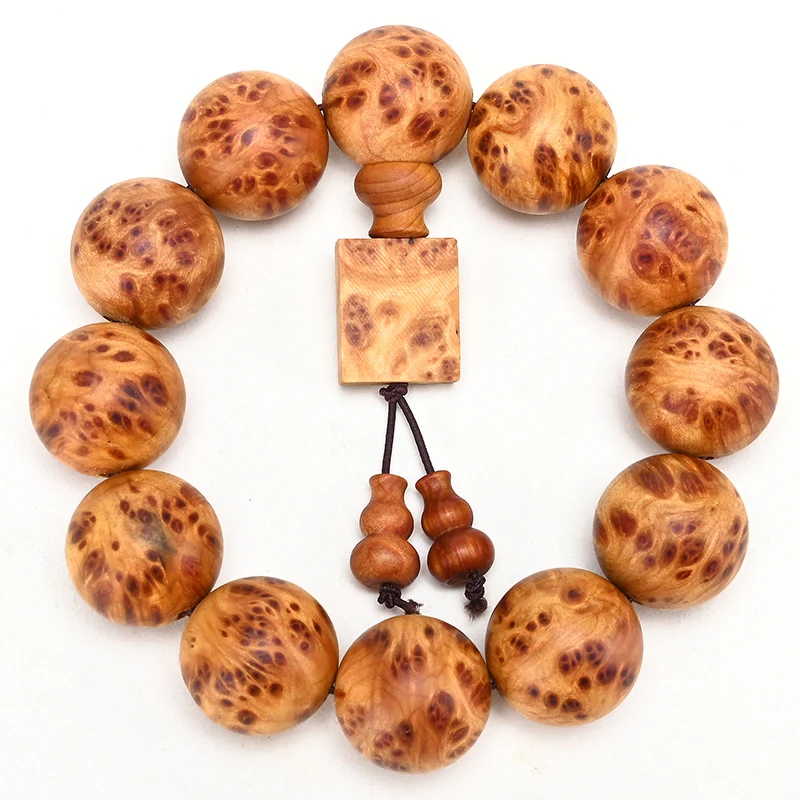 

Sichuan Liangshan Arborvitae Chenhua Old Material Bracelet High Oil Full of Burl Scars Buddha Beads Bracelet