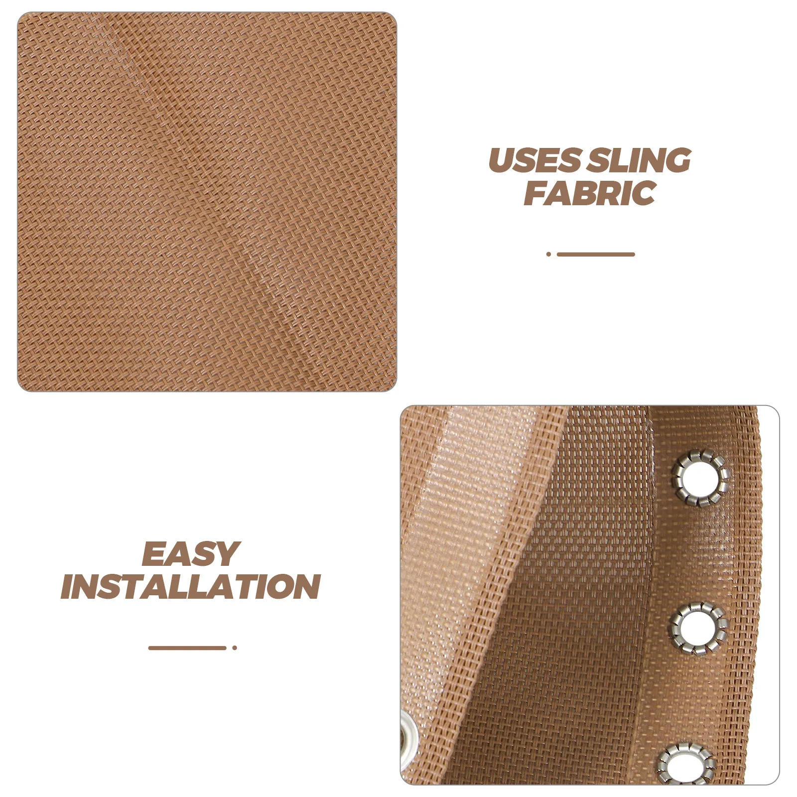 1Set Patio Chair Replacement Fabric Precut 63x17 Inch Light Brown Waterproof Breathable Sling Fabric for Folding Lounge Deck