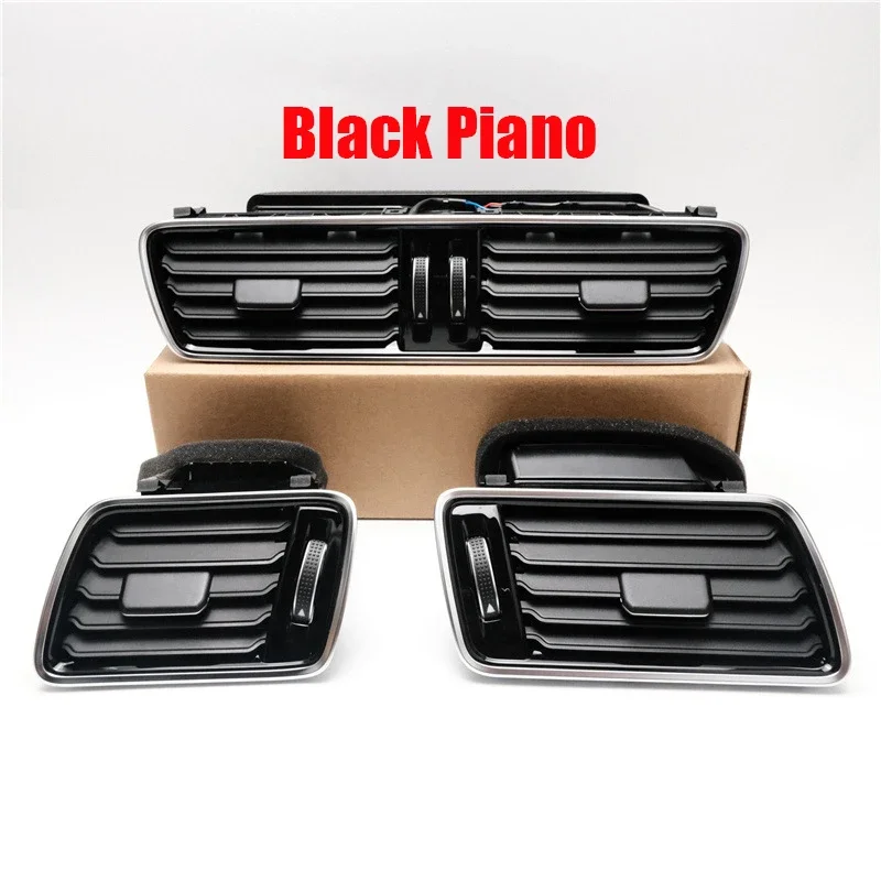 3AD819728A 3AD819701A 3AD819702A Black Chrome Piano Paint Air Conditioning Outlet Vents For VW Passat B6 B7 2006-2011