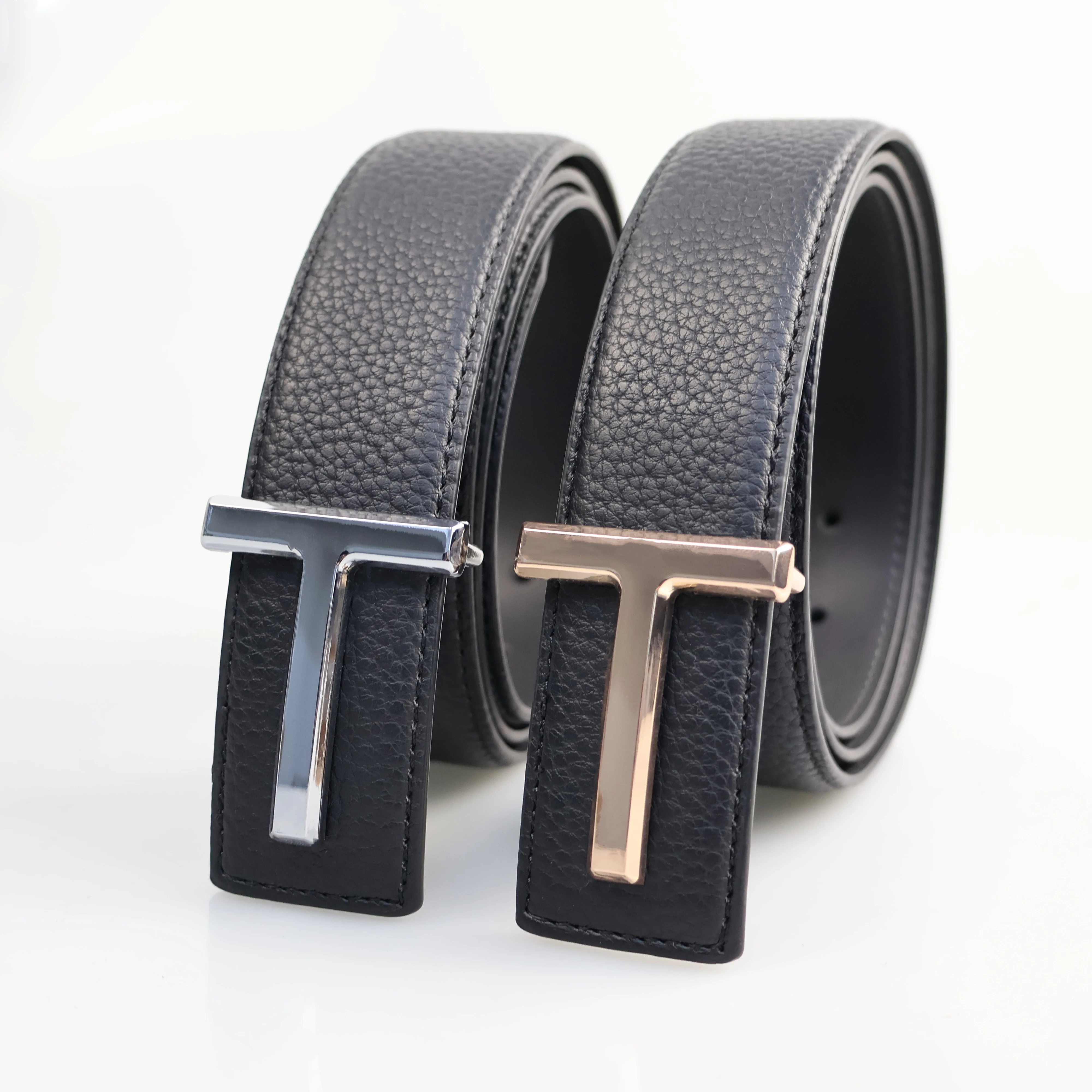 High Quality Designer Belts Men Fashion T Letter Luxury Famous Genuine Leather Belt Jeans Formal Cowskin Black Waist Strap 3.8cm