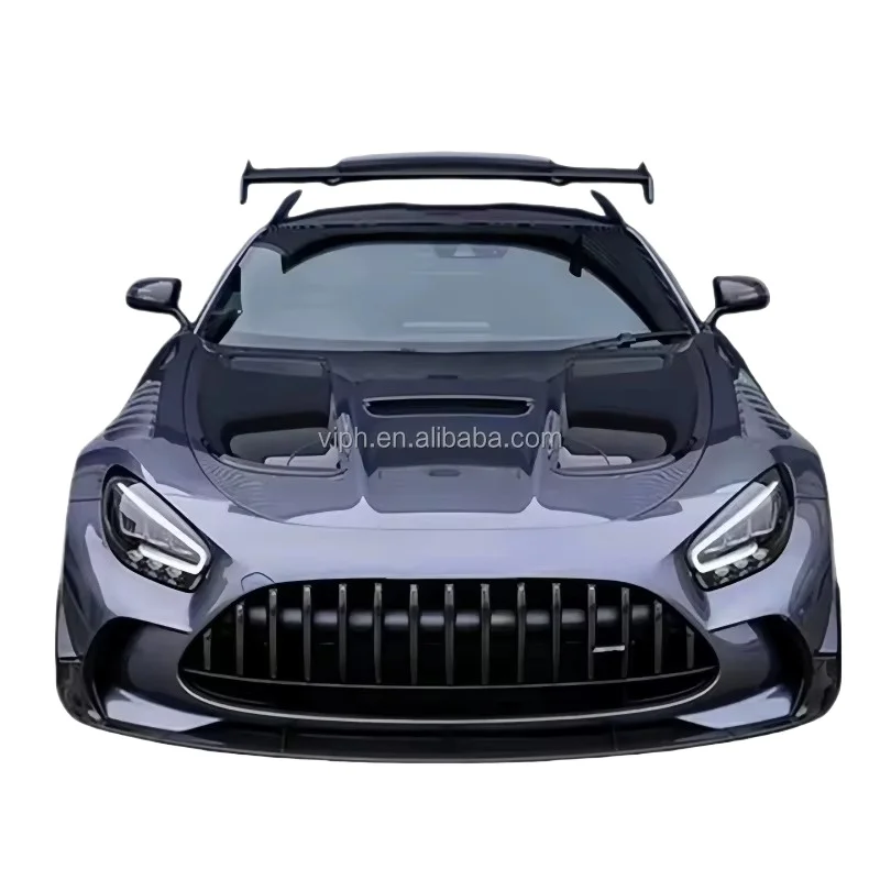Viph Stelvio Front Bumper Lip & Side Kit-Carbon Fiber Body Kit Screw-On Installation Universal Fitment Black Paint Code