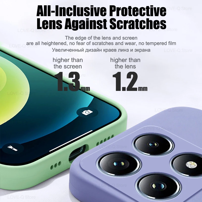Für xiaomi 14 t pro hülle quadratische flüssige silikon telefon hülle für xiaomi mi 14 t pro mi 14 t pro 14tpro mi14t pro zurück weiche tpu abdeckung – Detail 3