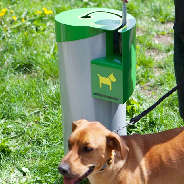 Custom Made Pet Outdoor Metal Steel Bin Cute Dog Waste Shit Collect Container Dispenser Bin