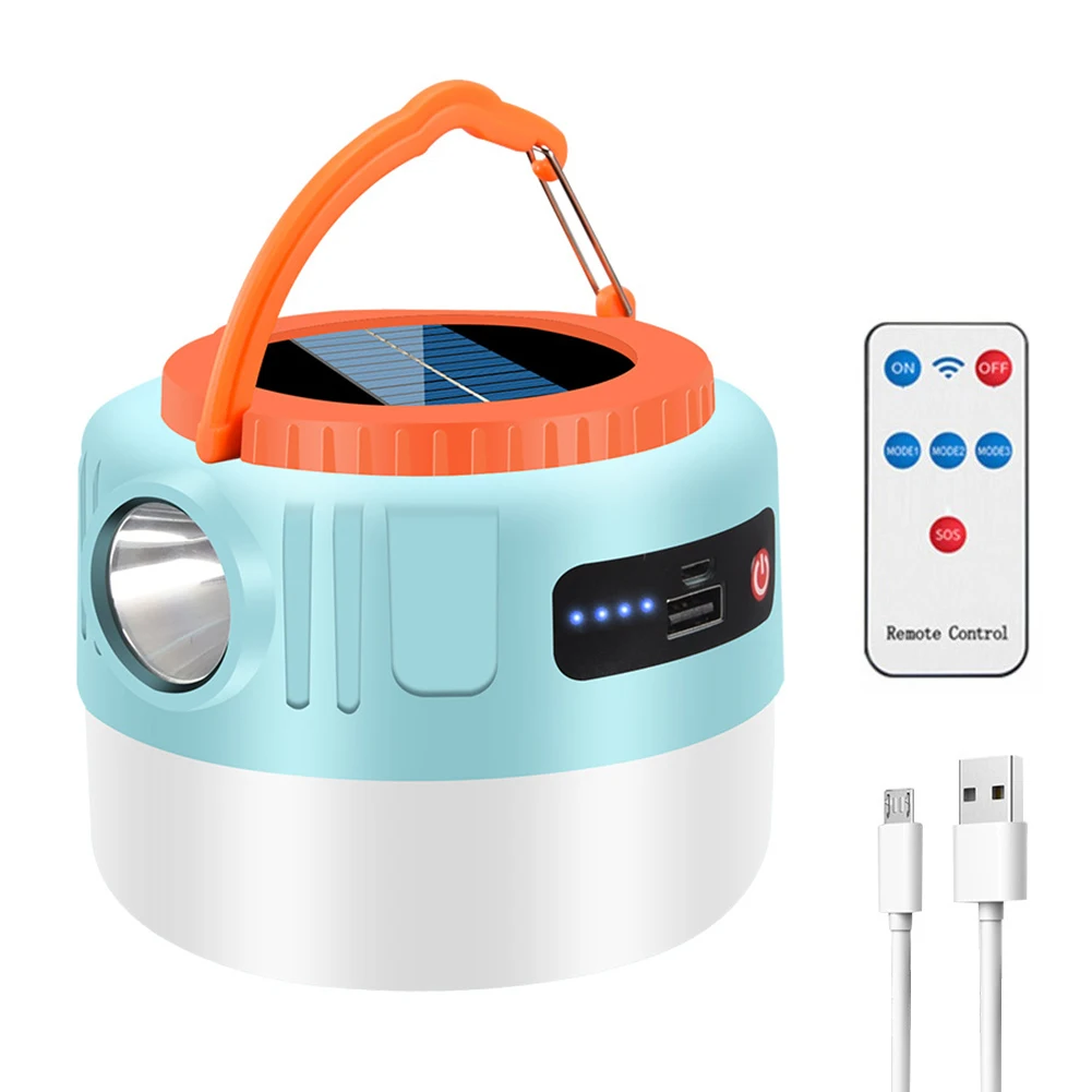 Solar Powered USB Rechargeable 100000lm LED Camping Lanterns Waterproof Portable Outdoor Hiking Emergency Searchlight Lights