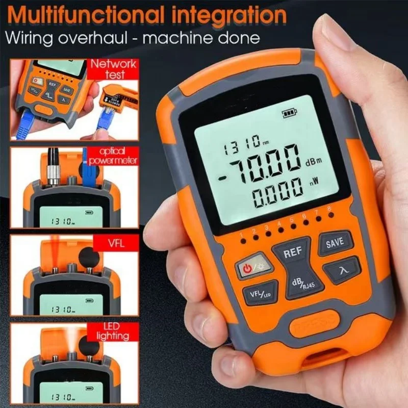 Misuratore di potenza ottica AUA-MC70 Convertitore VFL LC da 15 mW, funzione di test di rete Illuminazione a LED per la manutenzione della diagnosi del cavo in fibra ottica