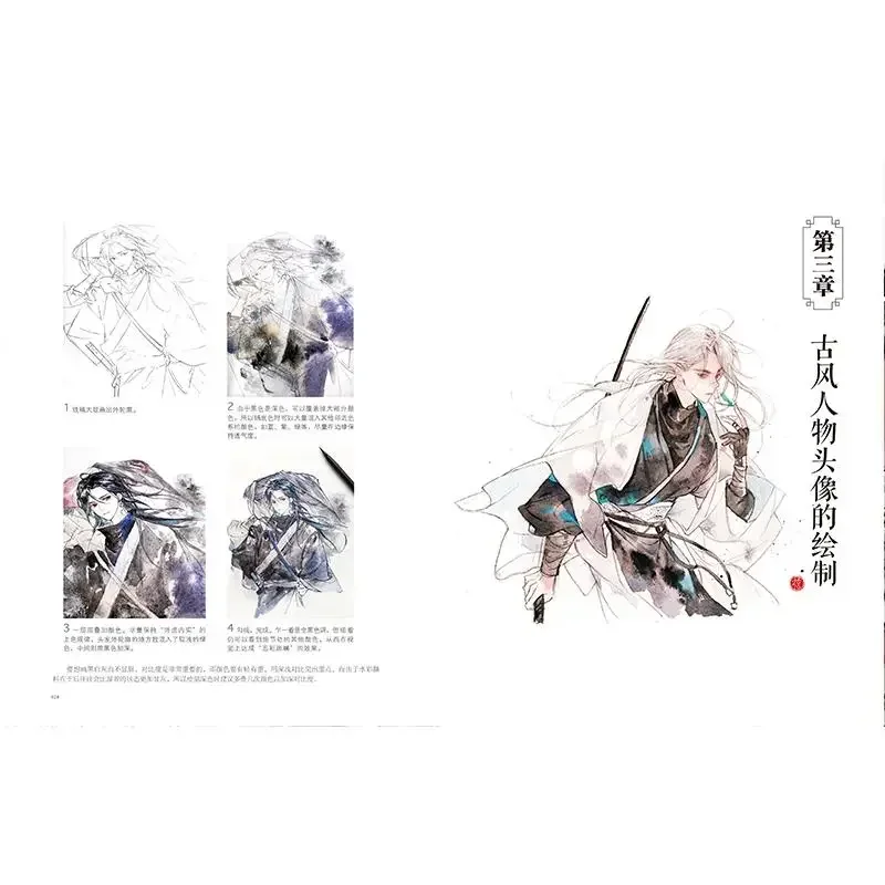 Shanyuei Ink Ancient Watercolor Illustration Techniques Set Ancient Character Illustration Drawing Tutorial