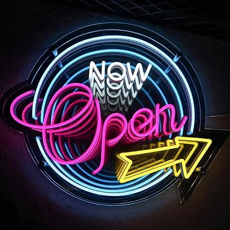 

OPEN Infinity Mirror Neon Signs LED Light For Business Window Studio Store Shop Bar Salon Cafes Restaurant Club Sign Welcome