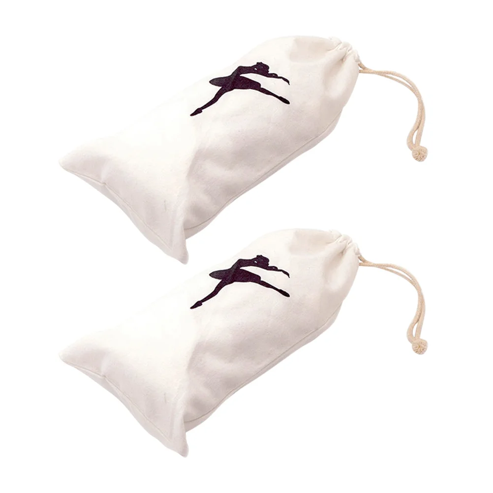 2 pçs sacos de sapato de cordão de balé pointe saco de armazenamento de sapato acessórios de dança para pequeno saco de cordão de balé