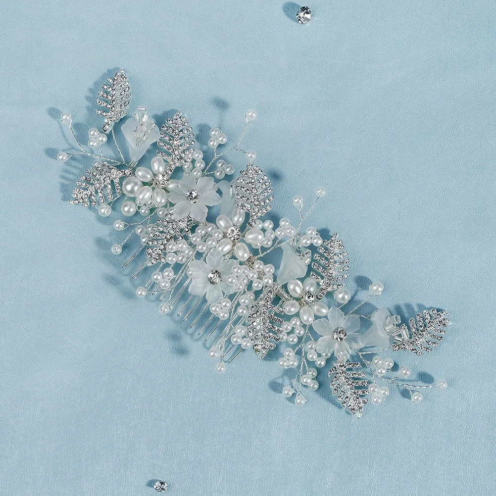 

Свадебная расческа для невесты со стразами и жемчугом, металлическая заколка для волос, декоративная заколка для особых случаев, заколка с цветком