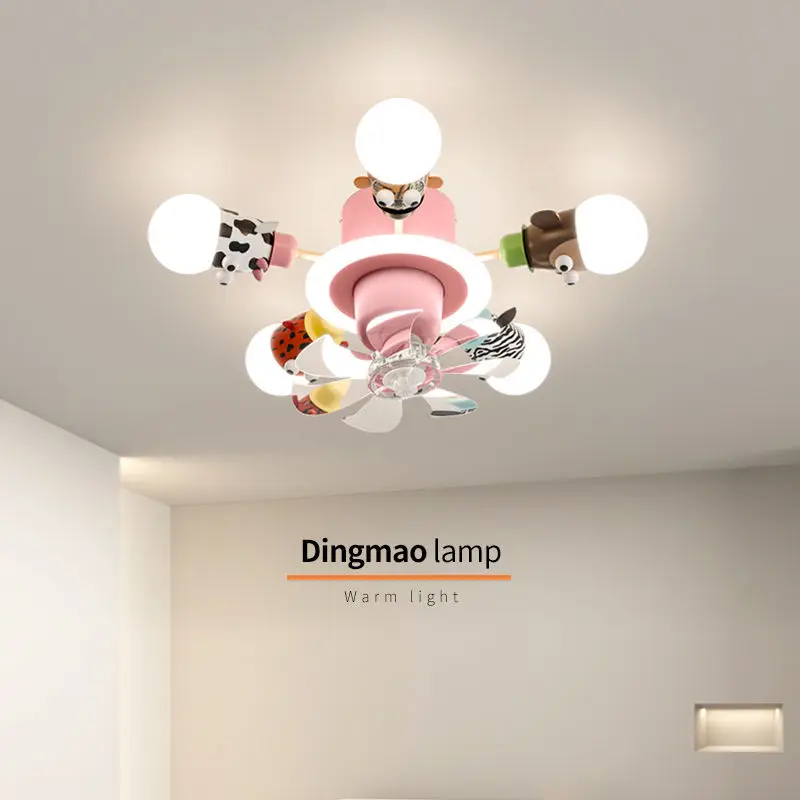 Children's room fan light Cartoon Cute Bedroom Ceiling Light Modern minimalist room ceiling light