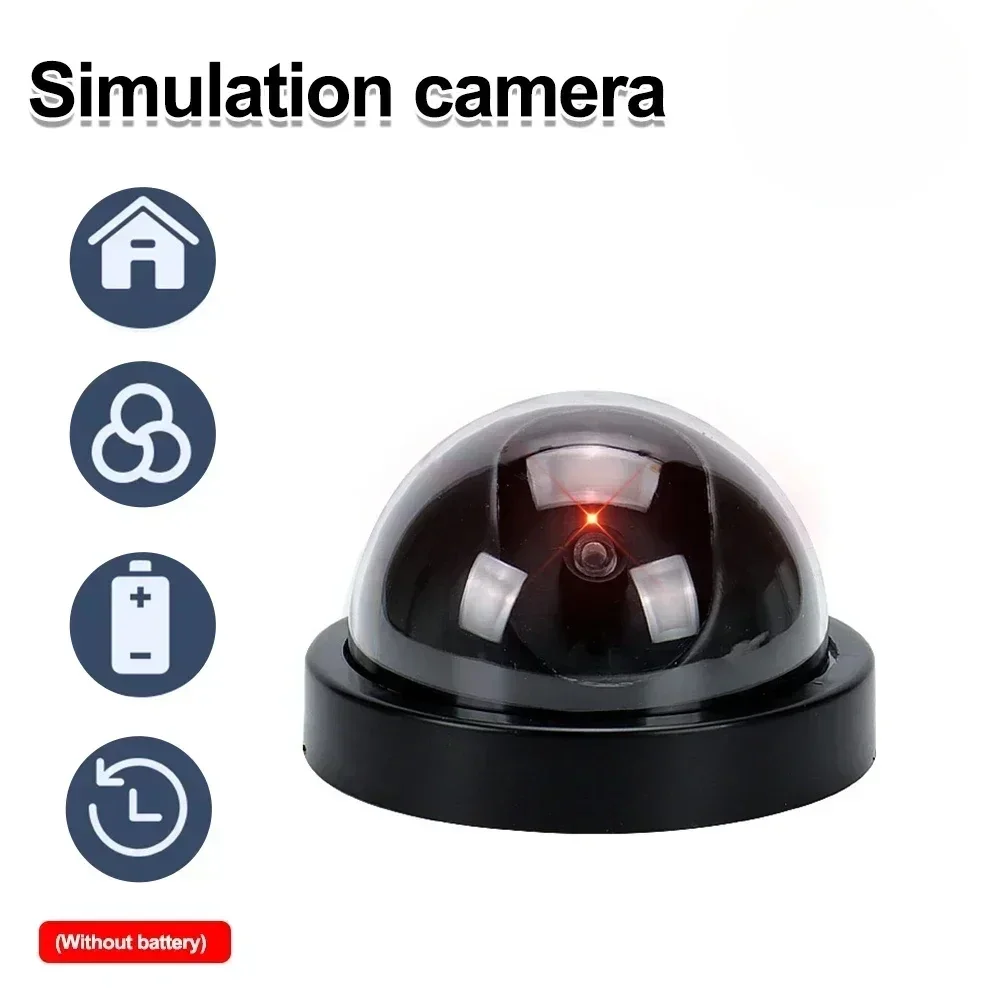 Fake CCTV Security Camera New Red Flashing LED Light Black Dummy Conch Camera Home Office Security-protection Surveillance