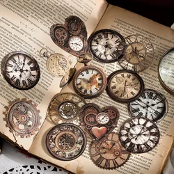 30 pcs/pack Vintage Mechanical clock Stickers Decorativ DIY Scrapbooking Materials Art Collage Stationery Aesthetics Stickers