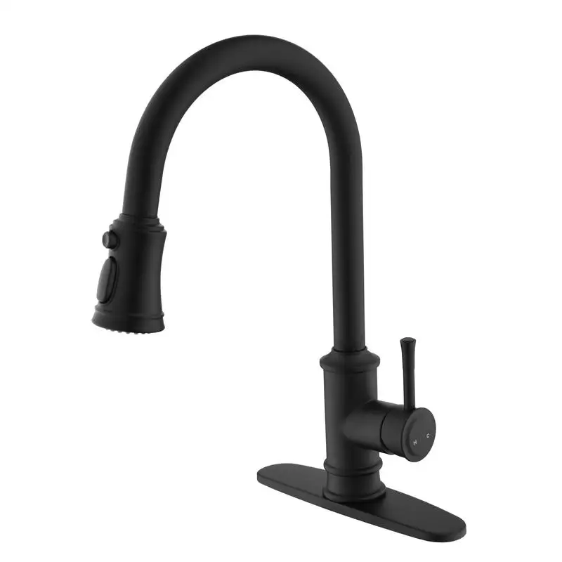 

Pull-Out Spray Kitchen Faucet with Adjustable Water Flow and Modern Design
