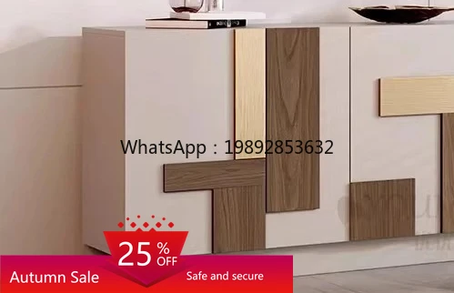 

ZZ entrance dining side cabinet modern simple small apartment living room locker solid wood decorative