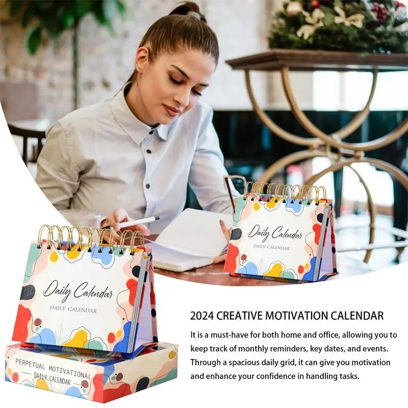 2024 Inspirational Desk Calendar Full-Color Humorous Perpetual Calendar With Daily Inspirational Quotes Positive Perpetual
