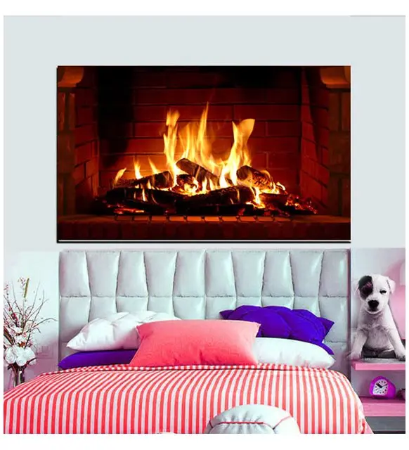 LED WORK LIGHT FIREPLACE 60 X90CM EVİNİZE BEAUTY QATAR ARTISTIC DECORATIVE CANVAS TABLE BOARD