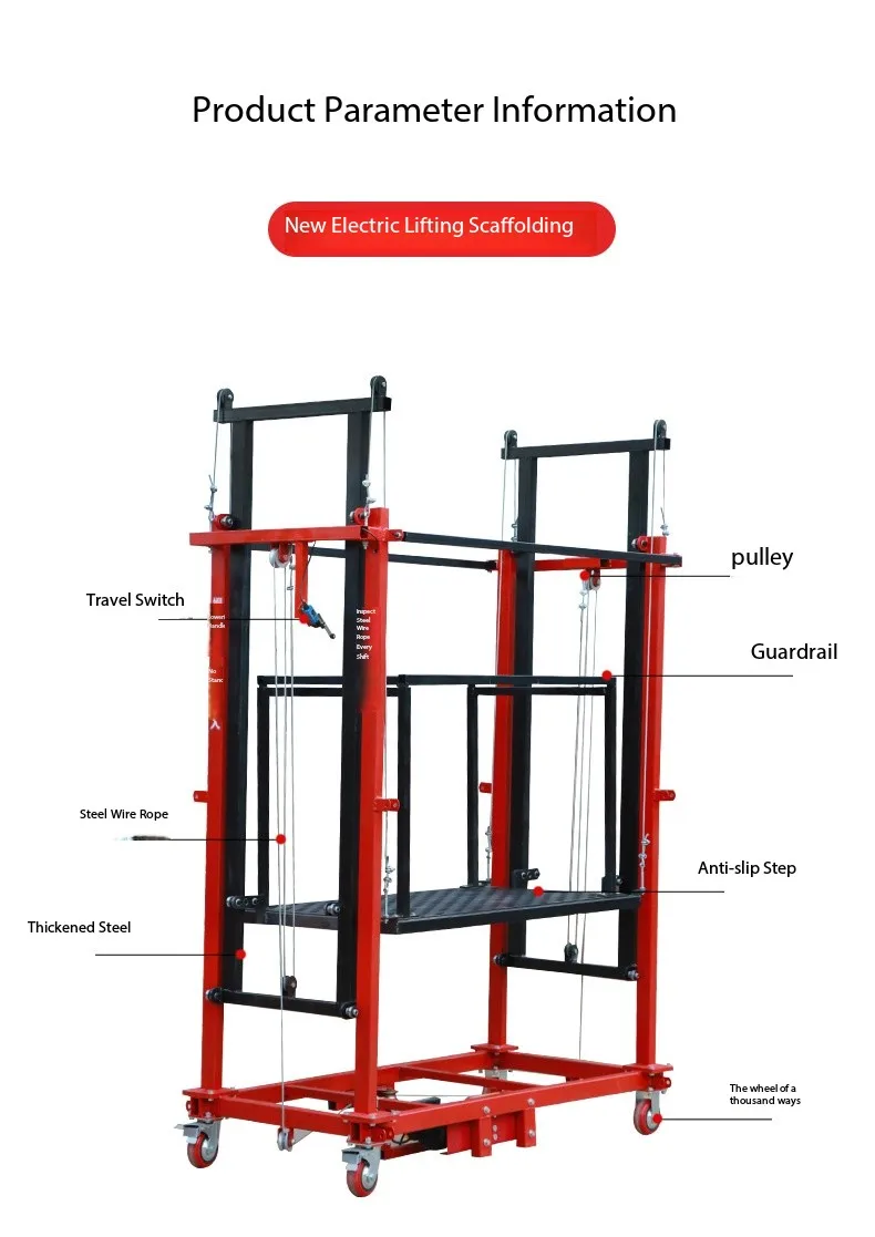 Elektrische Gerüstliftplattform mit mobiler Fernbedienung