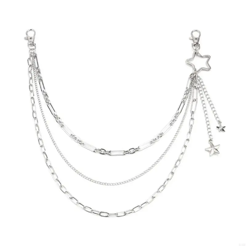 

Multi Layer Pants Chain Alloy Body Jewelry Sturdy Secure Clasp For Casual Party Wear E0BF