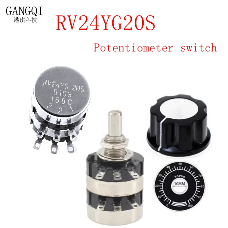 RV24YG20S Potentiometer switch B501 500 B102 1K B202 2K B502 5K B103 10K B203 20K B503 50K B104 100K B204 200K B504 500K B105 1M