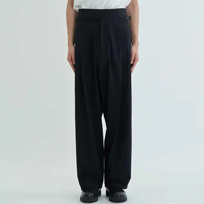 

YOJI OOAK loose-fitting straight-leg minimalist casual suit pants Japanese drape all match men's dark straight-leg pants