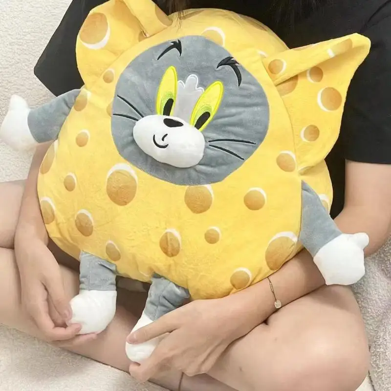 New Cute Cartoon Cheese Tom And Jerry Plush Doll Doll Pillow Back Pillow Air Conditioner Blanket 2-In-1 Rag Doll Home Gift