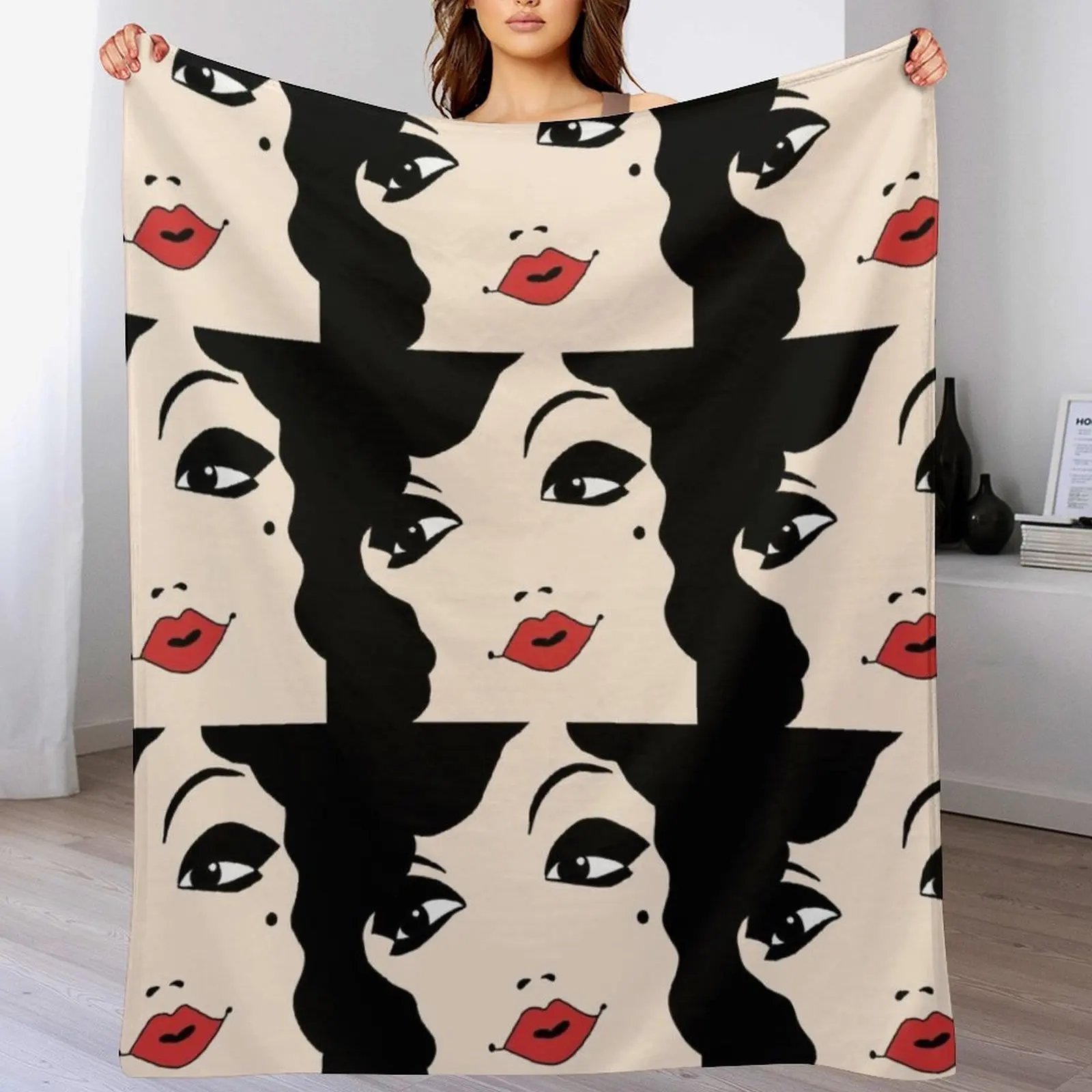 

Retro bombshell Throw Blanket Warm Flannel Blanket for Couch Chair Bedroom