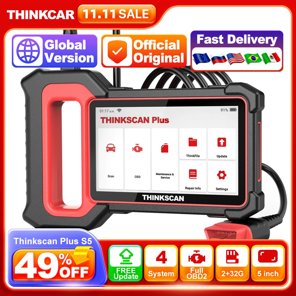 THINKCAR Thinkscan Plus S6 S5 OBD2 Scanner Engine ABS SRS TCM System Diagnosis Code Reader Diagnostic Scan Tool Car Scanner