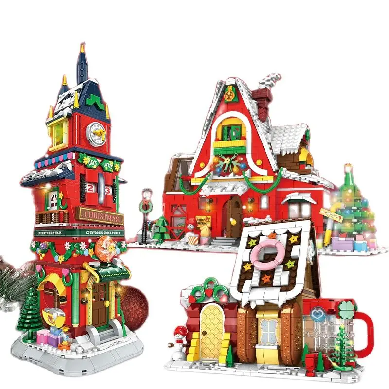 

Woma Building Block Toys Christmas Series Christmas House Tree Santa Claus Blocks Toy For Kids Puzzle Toy Gift