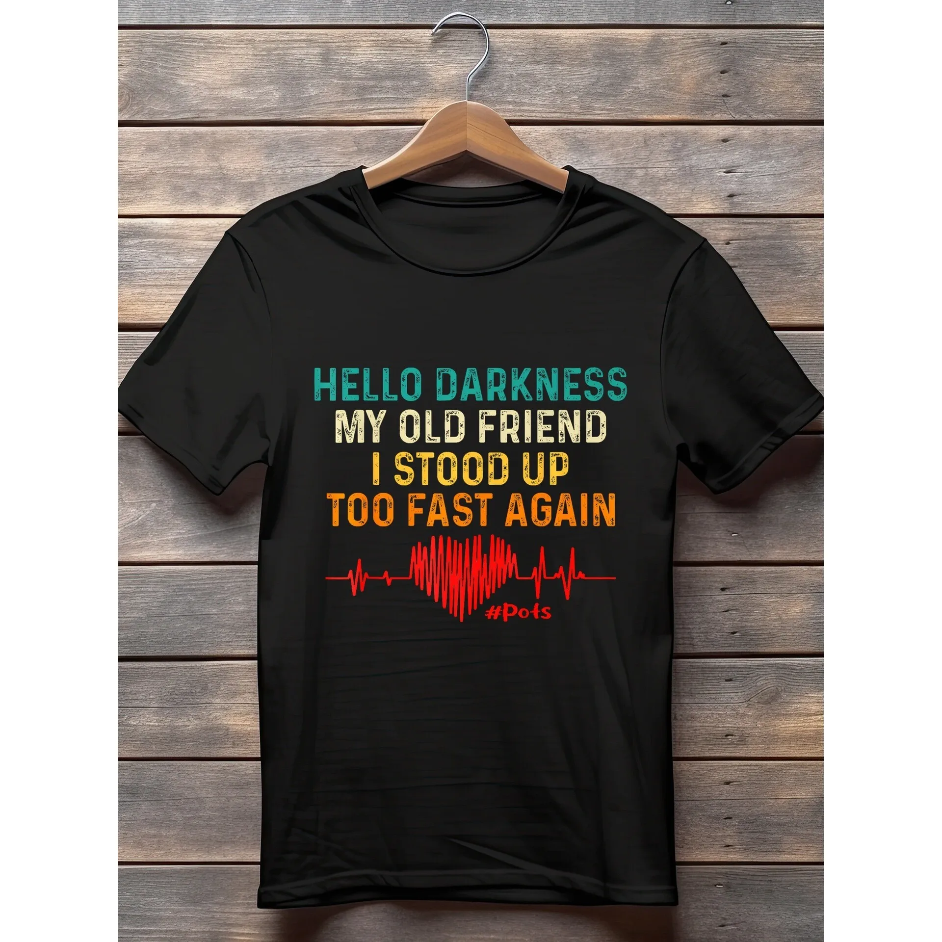 

Hello Darkness Print T-Shirt Short Sleeve Women's Fashion Cross-Border E 24021 Floral Patterned Top for Spring Season