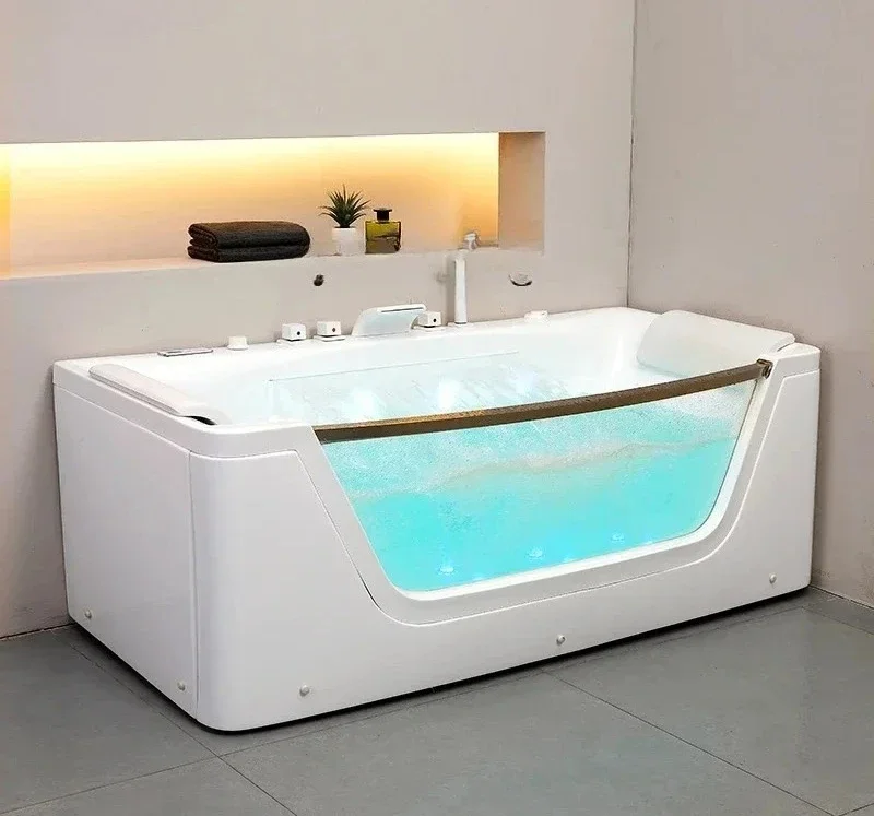 

BXL small apartment acrylic massage surfing intelligent constant temperature heating bathtub basin 1.4-1 meters