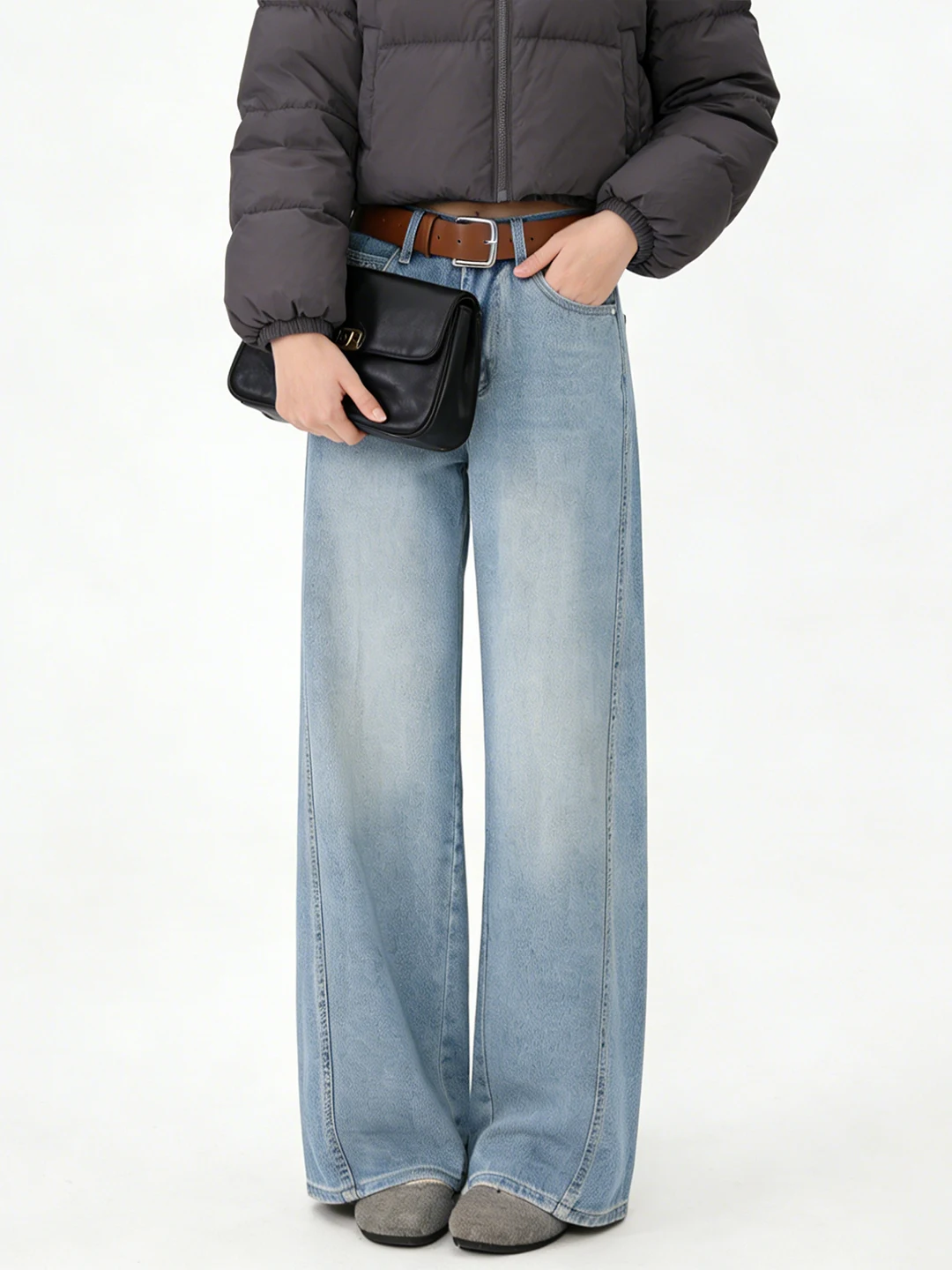 

Винтажные прямые синие джинсы Waed, свободные широкие брюки с низкой посадкой, повседневные женские джинсовые брюки, весна 2026, новинка