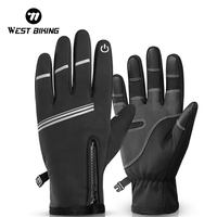 WEST BIKING Winter Warm Cycling Gloves Thermal Fleece Touch Screen Outdoor Sport Skiing Climbing Motorcycle Bicycle Gloves