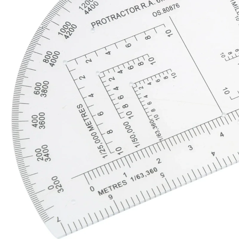 Coordinate Scale Map Reading and Land Navigation Plastic Map Scale Protractors