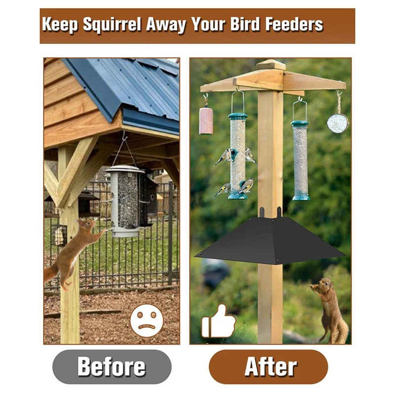 Metal Squirrel Baffle For Post, Squirrel Proof Baffles For Bird Feeder Poles, Outdoor Squirrel Guard For Wooden Pole