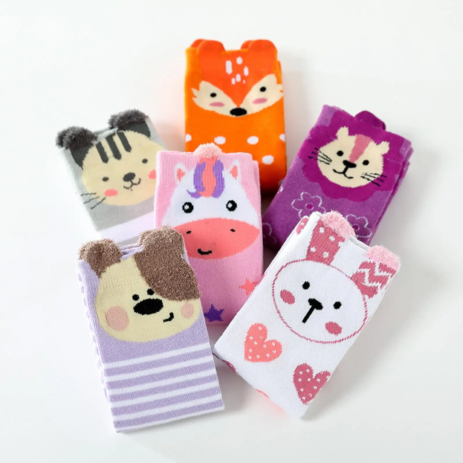 Girls Knee High Socks Spring Autumn Cotton Cute Animal Print Child Boot Tall Funny Crazy Socks for Parties