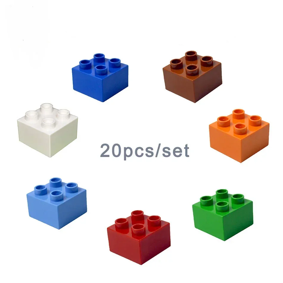 Duploes Big Size Building Blocks Classic Thick Figures Bricks 2x2 Dots Educational Creative Size  Brand Toy For Children Gifts