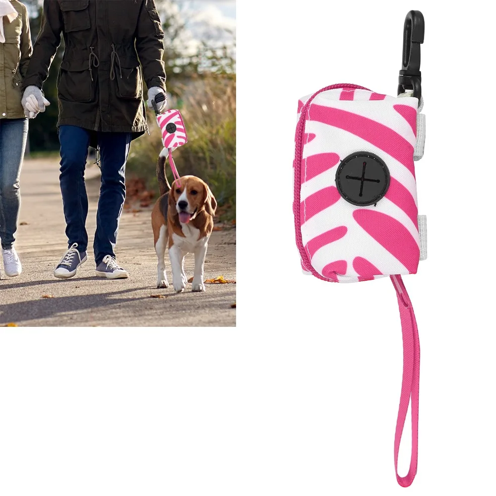 Oxford Cloth Pet Poop Bag Holder Lightweight Portable Dog Poop Bag Dispenser Durable Compact Pet Outdoor Poop Bag