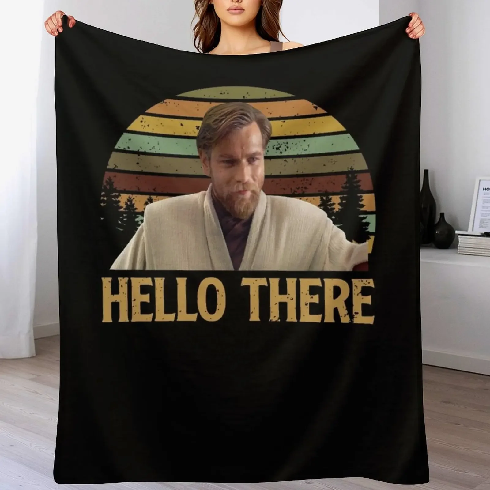 

Vintage Hello There Stár Wárs Obi Wan D Throw Blanket Luxury Designer Weighted Soft Big Sofa Blankets