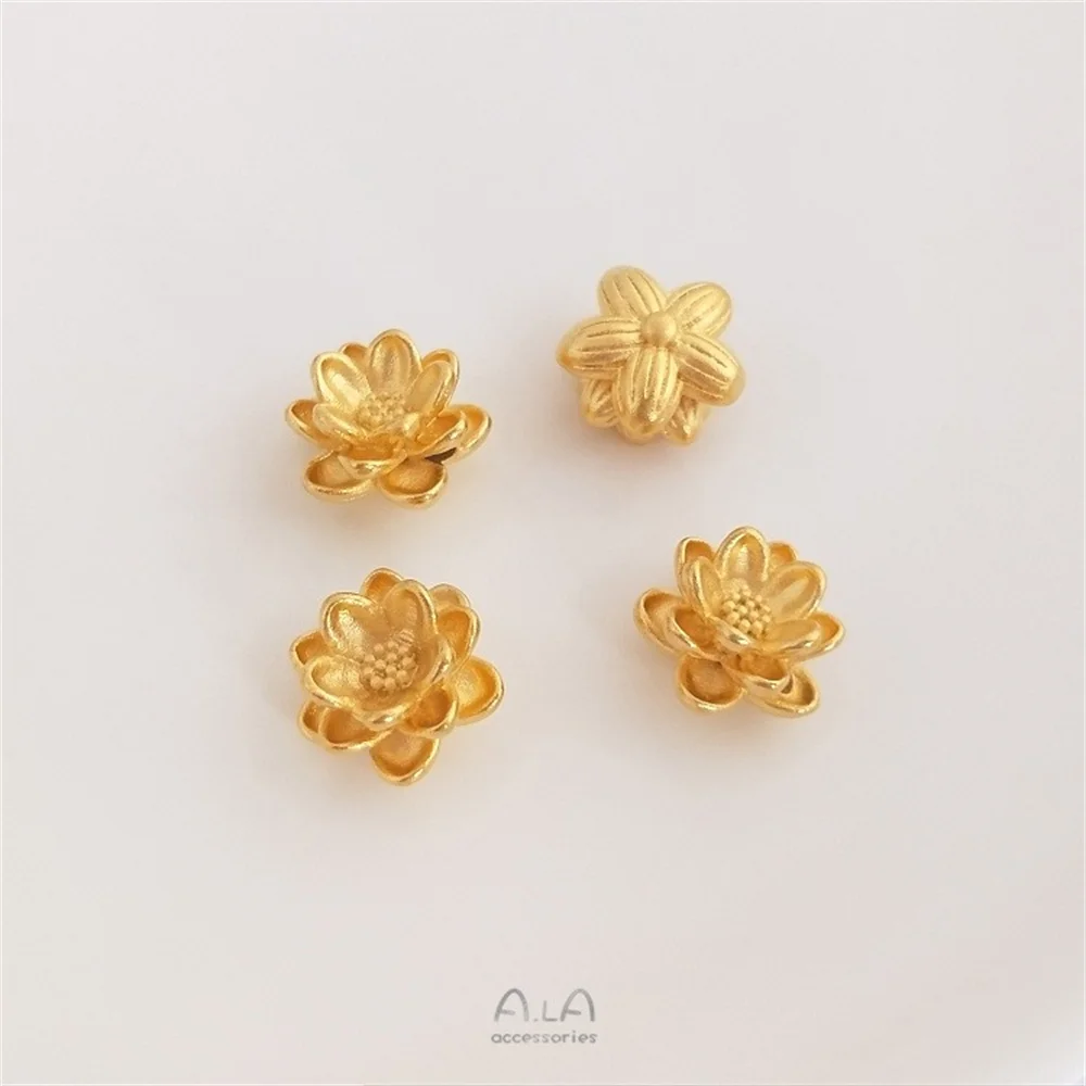 Vietnam Shajin Big Hole Lotus Blossom Bead Road Accessories Feather Pendant DIY Bracelet Jewelry K206 view 4